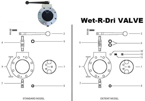 Betts Standard & Detent Wet-R-Dri Valve Parts - 2" Repair Kit EPDM - 1, 6, 8, 9