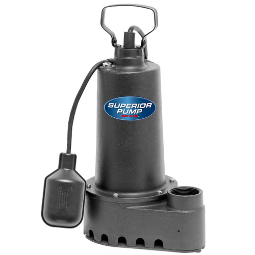 Decko 92507 1/2 HP Cast Iron Sump Pump with Tethered Float Switch - 70 GPM