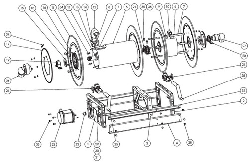 Hannay Reels EPBM Electric and Crank Dual Propane Reel Parts - Ring Gear H26 - 16