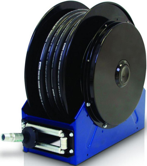 Graco XD 40 1 in. x 100 ft. Heavy Duty Spring Driven Oil Hose Reels (Blue) - Reel with Hose