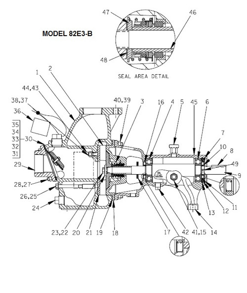 82E3-B Pump Parts S/N 717465 & UP - Bearing (2 needed) - 4, 6