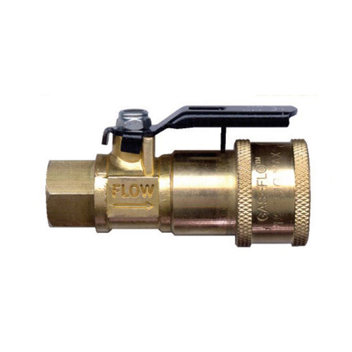 Gas-Flo 1/4 in. Recreational Vehicle Brass Valved Propane Quick Disconnect Coupler