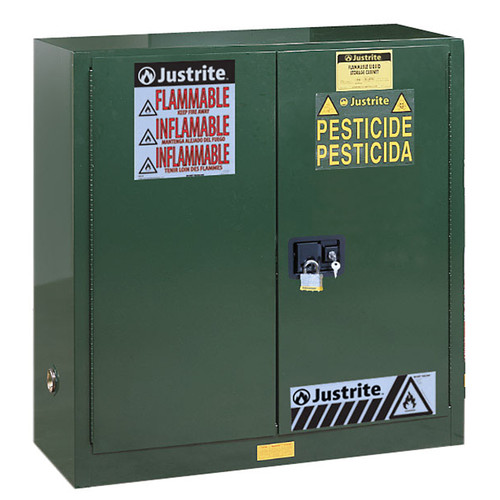 Justrite Sure-Gip Ex Safety 30 Gal Cabinets for Pesticides - 2 Door Manual