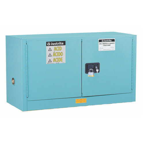 Justrite Sure-Grip Ex 17 Gallon Piggyback Cabinet for Corrosives - Manual Close