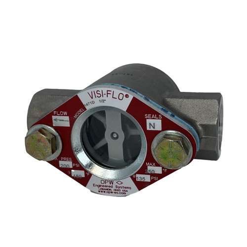 OPW VISI-FLO 1400 2 in. FNPT 316 Stainless Steel Sight Flow Indicator w/ Neoprene Seal - Propeller