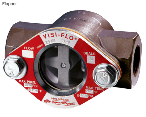 OPW 1 1/2 in. Carbon Steel VISI-FLO 1400 Series High Pressure Threaded Sight Flow Indicators w/ Flapper