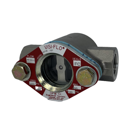 OPW VISI-FLO 1500 3/4 in. FNPT 316 Stainless Steel Sight Flow Indicator w/ Fluorocarbon Seal - Propeller