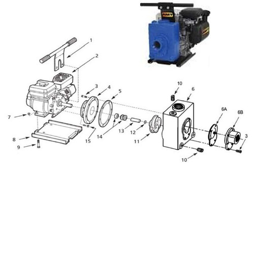 AMT Seal Kit (Nitrile Rubber 5/8" Shaft) for 422 Series 2" Dewatering Pumps - Seal Kit - Nitrile Rubber 5/8" Shaft - 5 6A 12 13 14