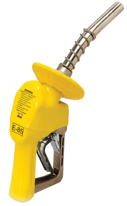 Husky X E85 Auto Nozzle w/ Three Notch Hold Open Clip, POPD® Full Grip Guard & Waffle Splash Guard (Yellow)