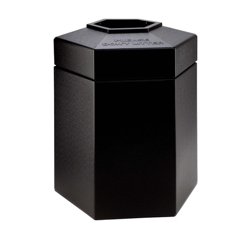 Commercial Zone 45 Gallon Hex Waste Container (Black)