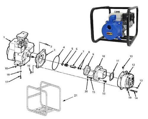 AMT/Gorman Rupp 316 & 394 Series 1 1/2" & 2" Trash Pump Parts