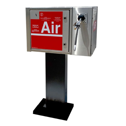 TPI Standard Pedestal Coin-Operated Air Machine w/ Side Mounted Hose Reel