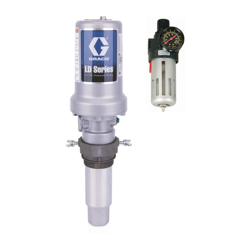 Graco LD Series 3:1 Air Powered Piston Oil Pump - 7.8 GPM Universal w/ Bung Adapter & FREE Filter Regulator