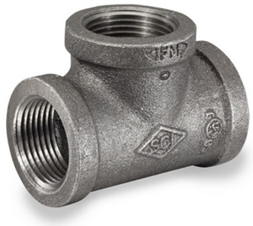 Smith Cooper 150# Black Malleable 1/8 in. Iron Tee Pipe Fittings - Threaded