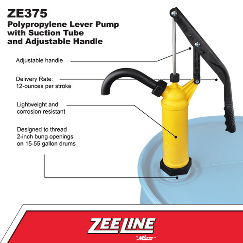 Zeeline 375 Chemical Drum Pump, 1 Gal per 10 Strokes