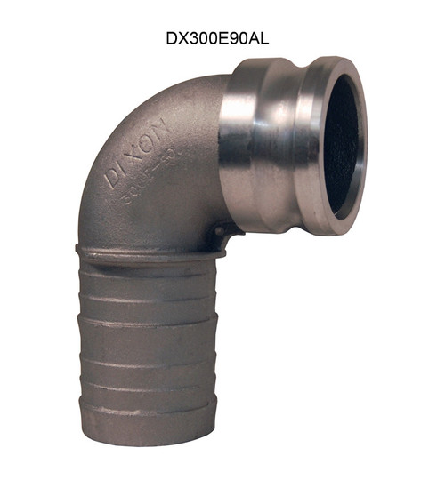 Dixon Aluminum Male Adapter x Hose Shank 90° Elbow