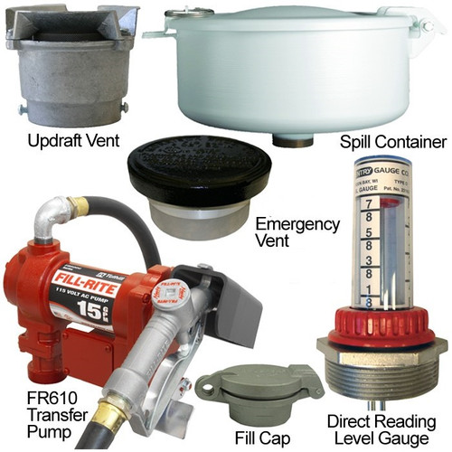 15 GPM Pump & Diesel Vent Kit For Single Wall 550 Gal. x 48 in. Skid