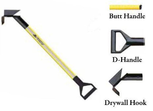 Leatherhead Tools 4 ft. Dog-Bone Drywall Hook w/D-Handle - Yellow