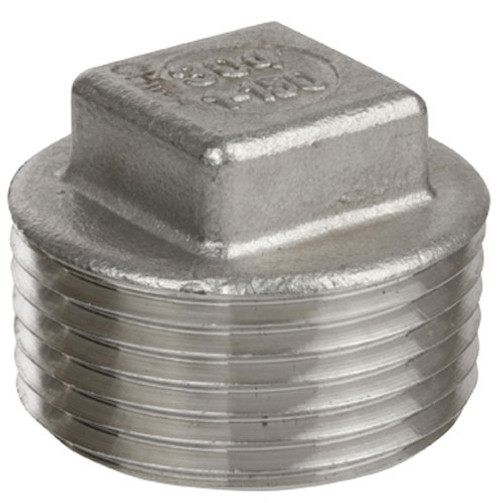 Smith Cooper Cast 150# Stainless Steel 1 1/4 in. Square Head Plug Fitting - Threaded