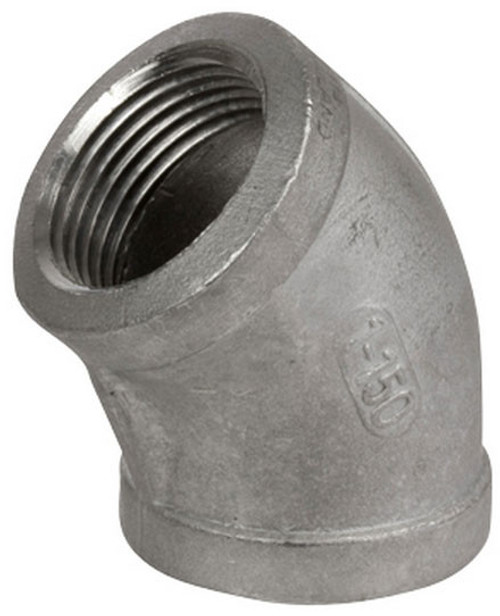 Smith Cooper Cast 150# Stainless Steel 1 1/4 in. 45° Elbow Fitting - Threaded