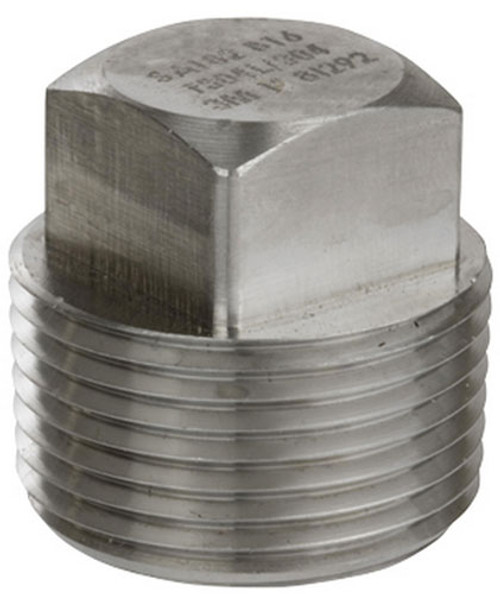 Smith Cooper 3000# Forged 316 Stainless Steel 1/2 in. Square Head Plug Fitting - Threaded