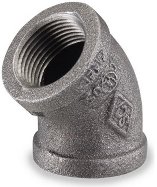 Smith Cooper 150# Black Malleable Iron 2 in. 45° Elbow Pipe Fittings - Threaded