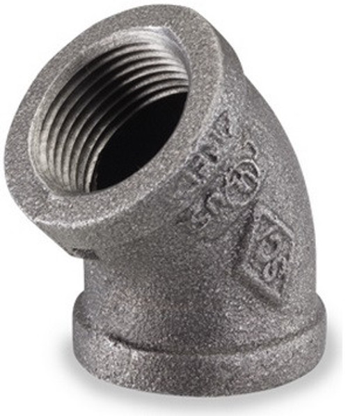Smith Cooper 150# Black Malleable Iron 2 1/2 in. 45° Elbow Pipe Fittings - Threaded