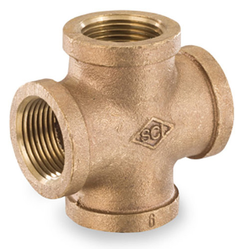 Smith Cooper 125# Bronze Lead-Free 1/2 in. Cross Fitting - Threaded