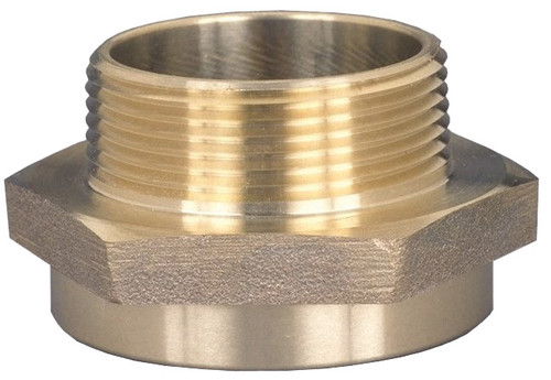 Dixon 2 1/2  in. FNYFD x 2  in. MNPT Brass Female to Male Hex Nipples (Special City Threads)