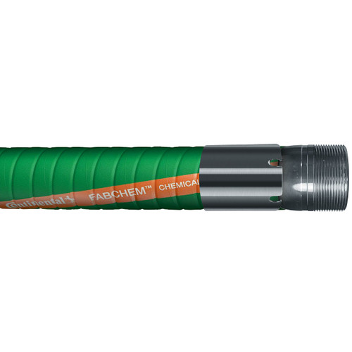 Continental ContiTech Fabchem 1 in. 200 PSI Transfer Hose w/ Stainless Male NPT Ends