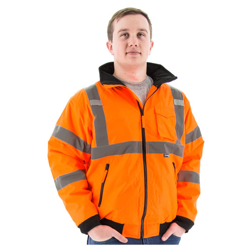 Majestic ANSI 3 Orange Bomber Jacket, X-Large