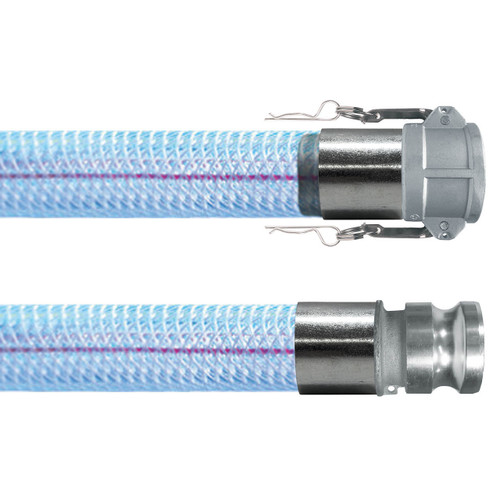 Kuriyama Clearbraid K3150 Series RF Standard Wall PVC Hose Stainless C x E Ends