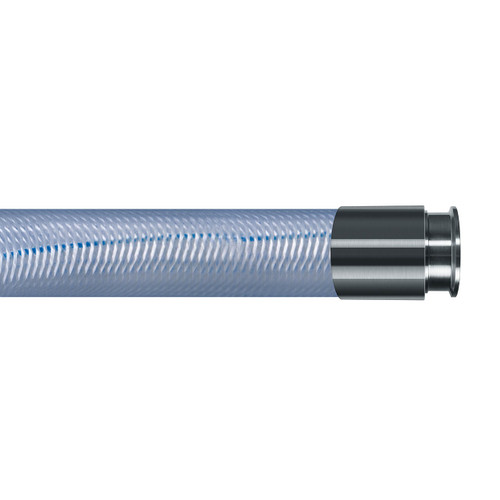Kuriyama Clearbraid K3150 Series RF 1 1/2 in. Standard Wall PVC Hose w/Tri- Clamp Ends