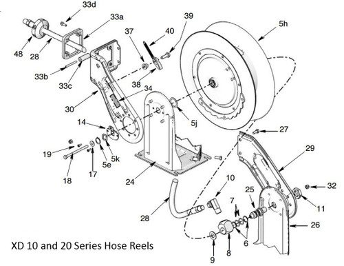 Graco XD 20 Air/Water Hose Reel Spool Repair Kit For HSL56B