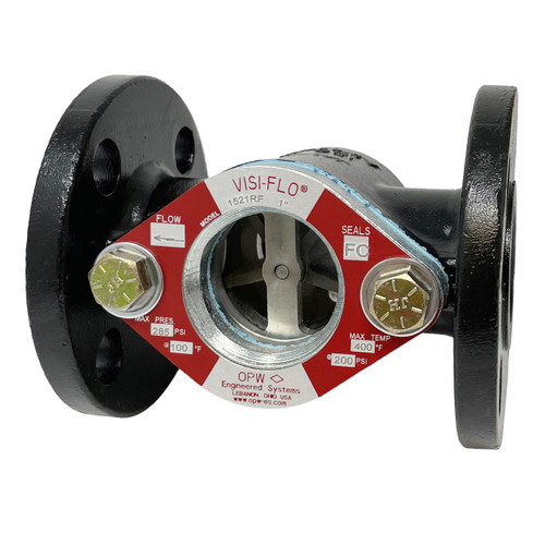 OPW VISI-FLO 1500 4 in. ANSI 150 lb. Flange Carbon Steel Sight Flow Indicator w/ Nitrile Seal - Bi-Directional Flapper