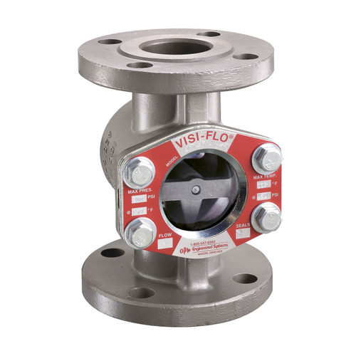 OPW VISI-FLO 1500 Series 6 in. Flanged 316 Stainless Steel Sight Flow Indicator w/ PTFE Seal