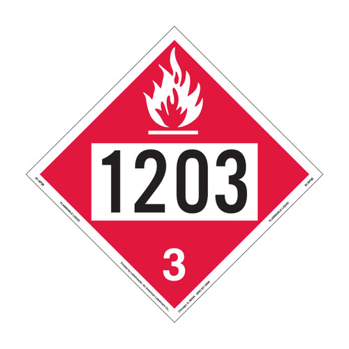 Labelmaster 1203 Flammable Aluminum Placard