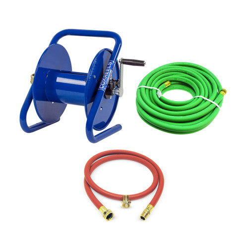 Coxreels CM Series Caddy Mount Portable Hand Crank Hose Reel w/ 150 ft. Garden Hose