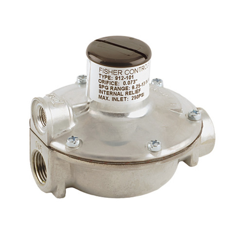 Emerson Fisher 912 Series 1/4 in. FNPT Zinc Alloy Single Stage Pressure Reducing Regulator w/ 2.7 - 5 PSI Spring, 143K BTU/HR