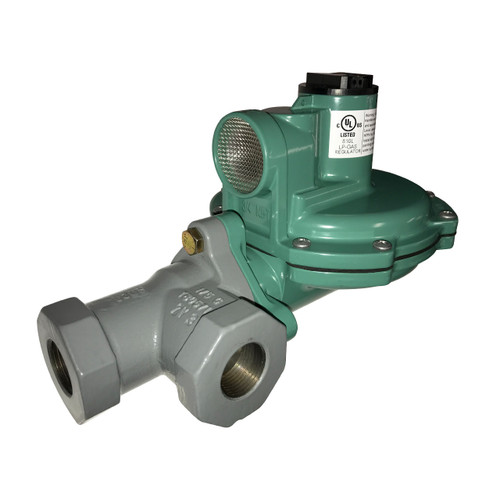 Emerson Fisher HSRL Series 3/4 in. FNPT Cast Iron Second Stage Regulator w/ 9 - 13 in. w.c. Spring , 2.3M BTU/HR - Angle Body