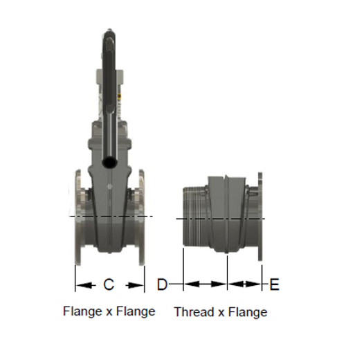 Betts Steel Threaded Pipe X Ttma Flange Manual Sliding Valve W 316 Ss Stem And Gate John M 0026