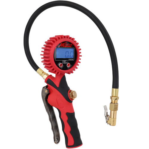 Milton S-568 Pistol Grip Inflator Gauge, Digital 0-255 PSI, Kwik Grip Euro Chuck, 20 in. Hose