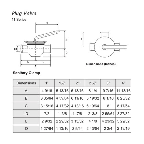Cipriani Harrison Valves 11 Series 304 Stainless Steel 3Way Plug Valve