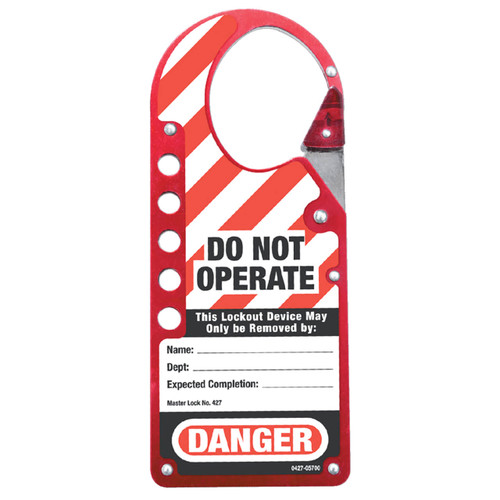 Master Lock 427 "Do Not Operate" Labeled Snap-On Hasp, 2 7/8 in. x 7 in.