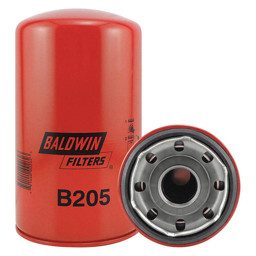 Baldwin Filters B205 Spin-On Oil Filter, Full-Flow, 1 1/2 in. Thread, 23 Micron, Each