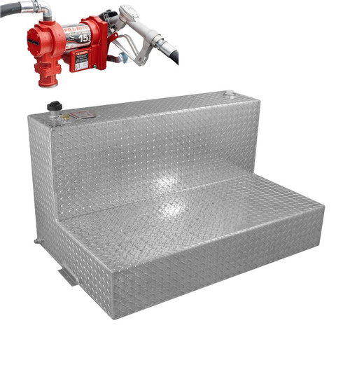 RDS 95 Gallon Aluminum L-Shaped DOT Certified Tank with 15 GPM Transfer Pump