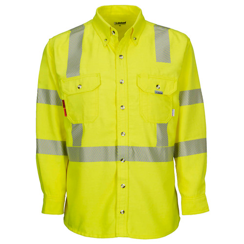 Lakeland ISH65DH Series FR Moisture Wicking Work Shirt, ANIS Class 3, Hi-Vis Yellow