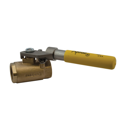 Apollo 71-500 Series 1/2 in. FNPT Bronze Deadman Ball Valve w/ Spring Return Handle - Standard Port