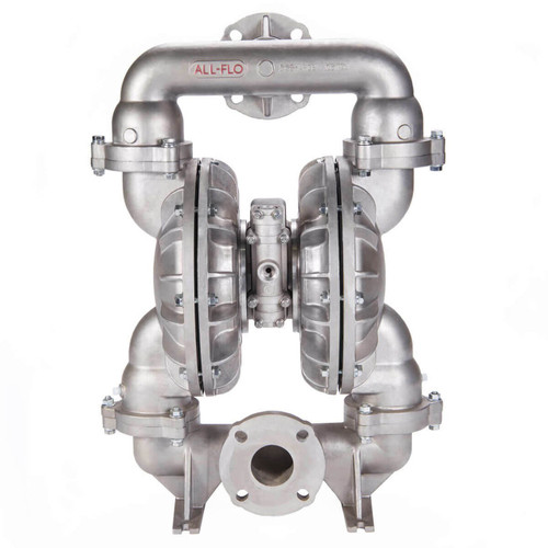 All-Flo A300 3 in. Flange Stainless Steel Air Diaphragm Pump w/ Santoprene Diaphragms, Balls & Stainless Steel Seats