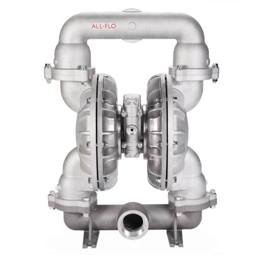 All-Flo A300 3 in. Flange Stainless Steel Air Diaphragm Pump w/ PTFE Diaphragms & Balls, Stainless Steel Seats